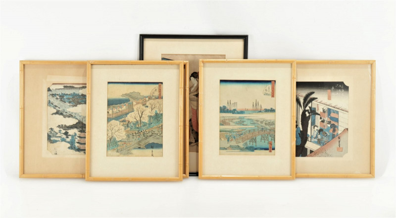 5 Japanese Woodblock - Hiroshige - Eishi