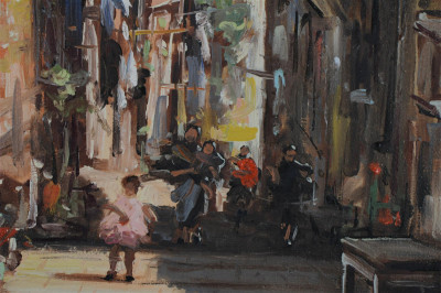 Italian School - City Alleyway