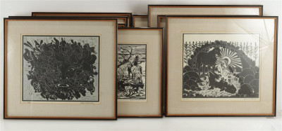 Richard Litchtenstern - Group of 9 Woodcuts