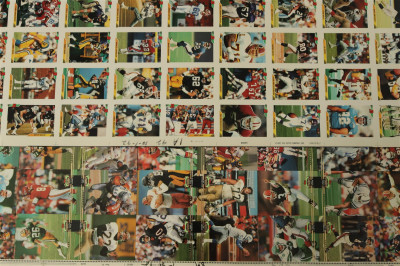 8 NFL Uncut Trading Card Sheets, 4 BOWMAN
