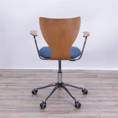 Calligaris Beechwood & Chrome Desk Chair