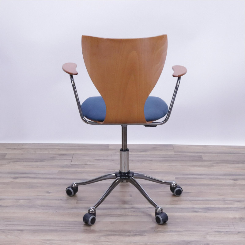Calligaris Beechwood & Chrome Desk Chair