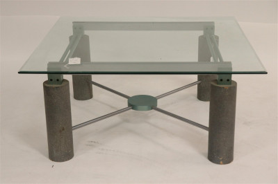 Image for Lot Dakota Jackson Style Aluminum & Faux Granite Table