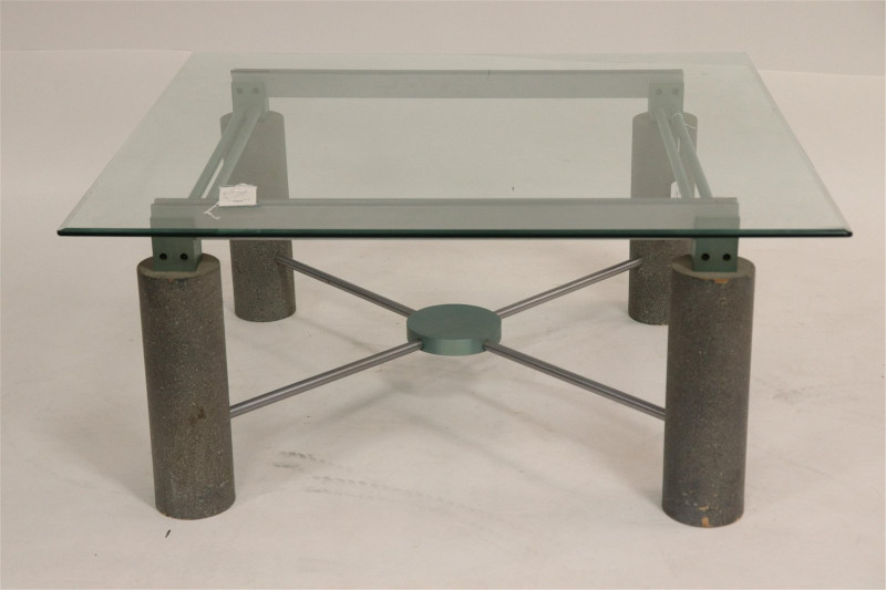 Dakota Jackson Style Aluminum & Faux Granite Table
