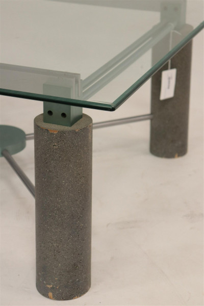 Dakota Jackson Style Aluminum & Faux Granite Table