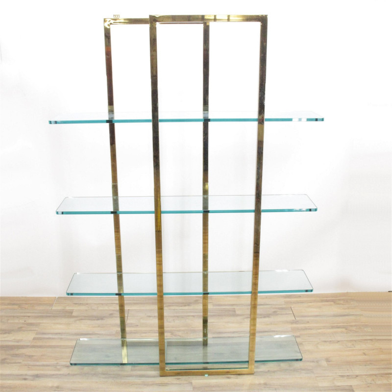 1970s Brass Coated Metal Etagere