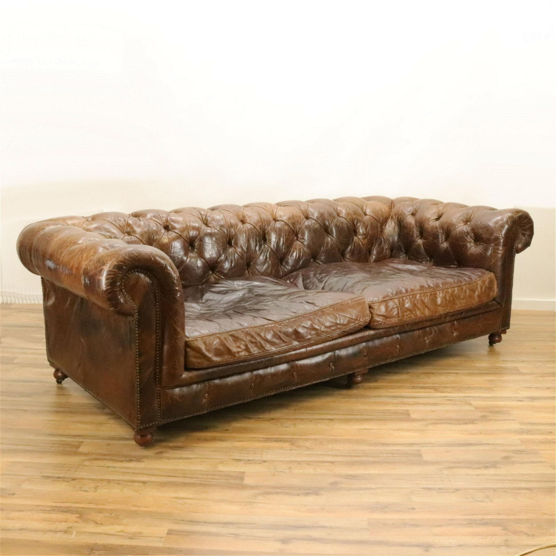 Restoration Hardware Leather Chesterfield Sofa