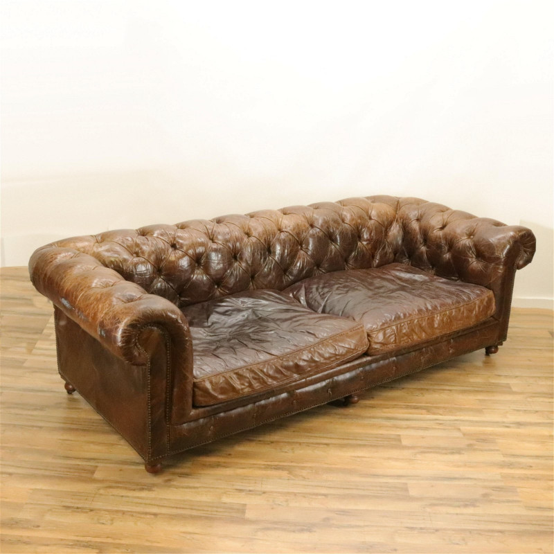Restoration Hardware Leather Chesterfield Sofa