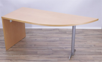 Image for Lot Contemporary Beechwood & Metal Desk