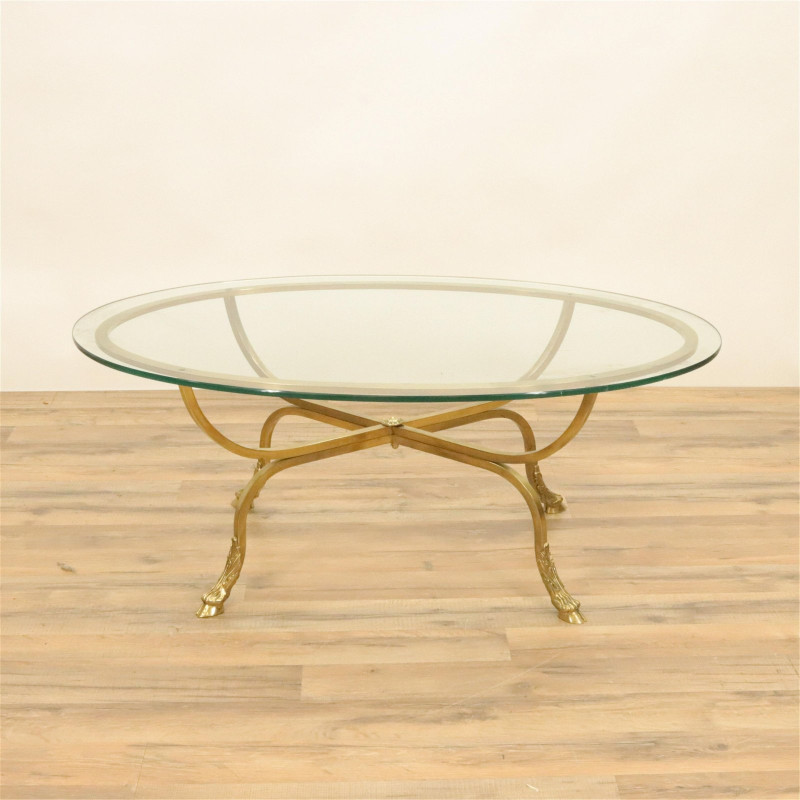 Classical Style Oval Brass Coffee Table