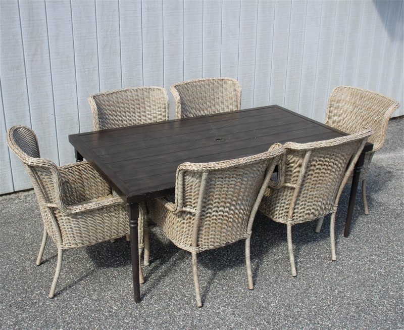 Hampton Bay Chairs and Mod Metal Table