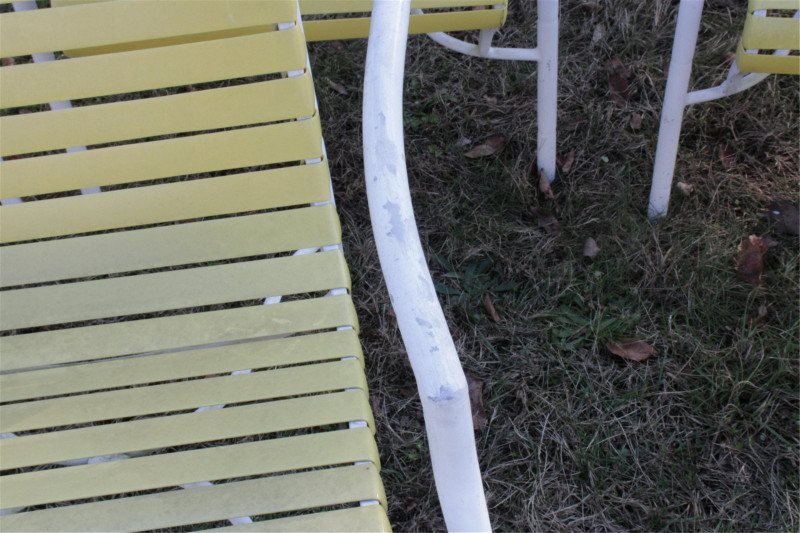 Fiberglass & Metal White Garden Table & Chairs