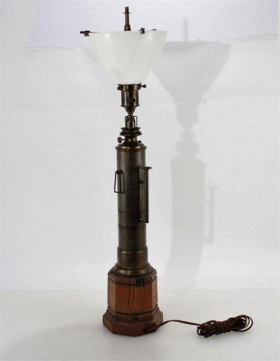 Industrial Brass & Patinated Metal Lamp