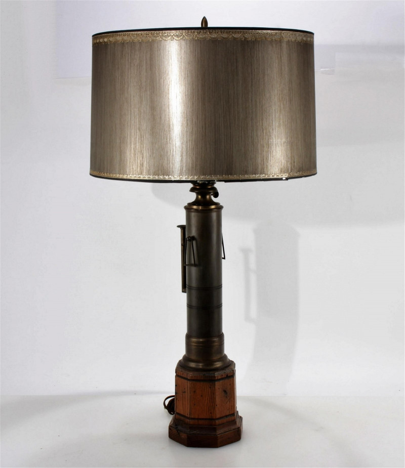 Industrial Brass & Patinated Metal Lamp