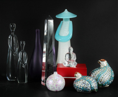 Image for Lot Group of Modern Art Glass Figures