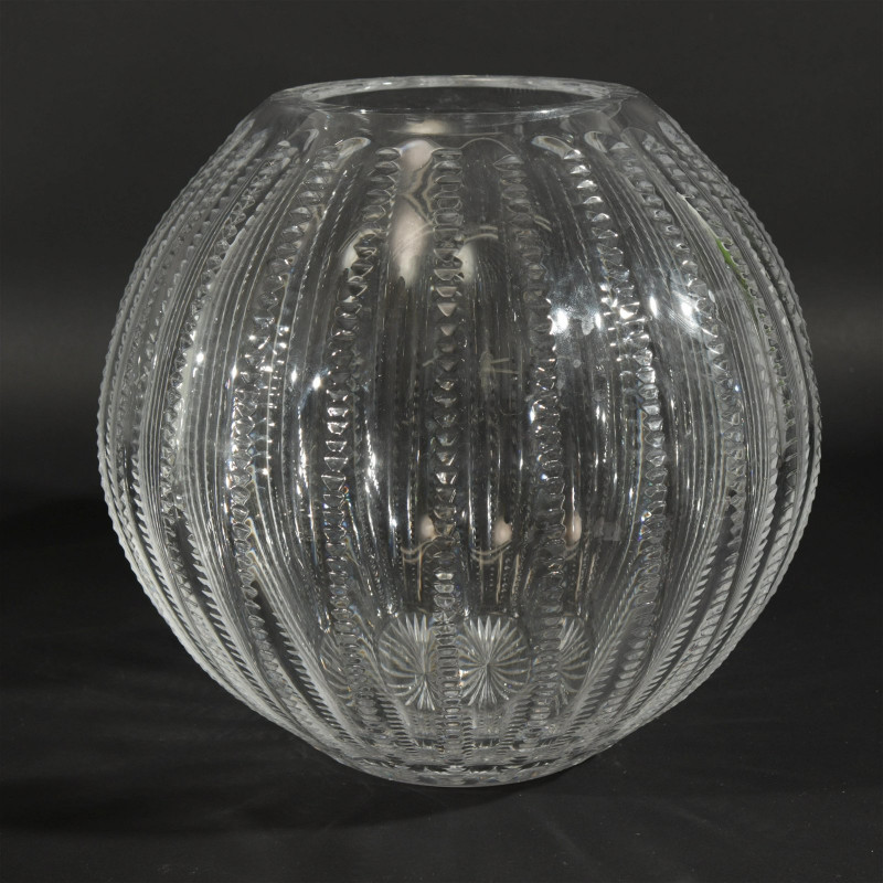 Baccarat Glass Vase & 2 Etched Glass Vases/Bowl