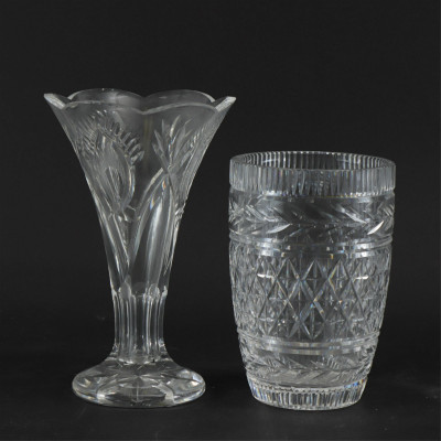 Group of 6 Cut Glass Vases