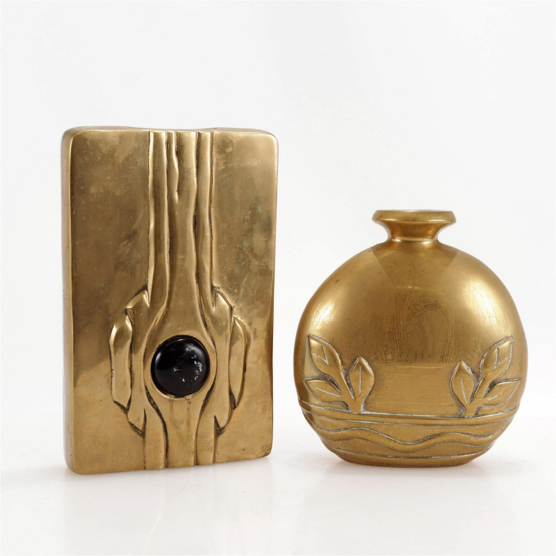 Contemporary Cast Brass Vases