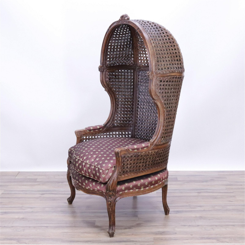 Louis XV Style Beechwood Caned Porters Chair