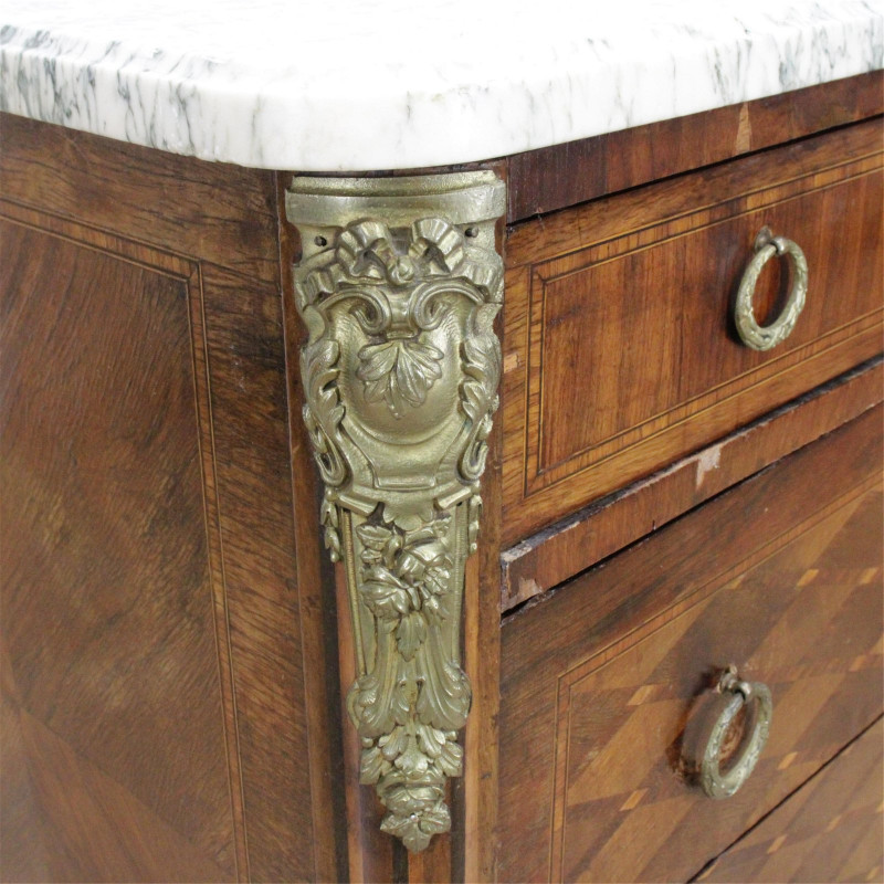 Louis XVI Gilt-Metal Mounted Marquetry Commode