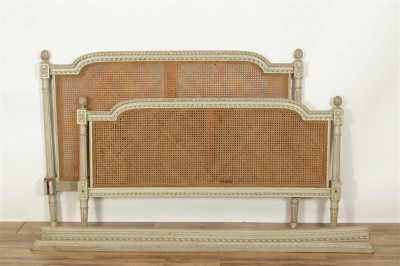 Image for Lot Louis XVI Style Wood Caned Bed Frame