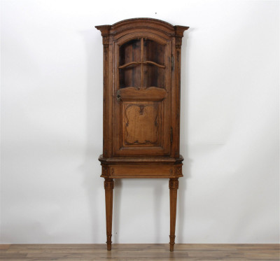 Image for Lot French Provincial Oak Cabinet on Console