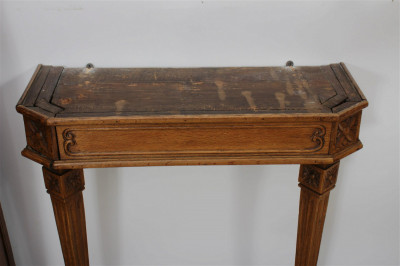 French Provincial Oak Cabinet on Console