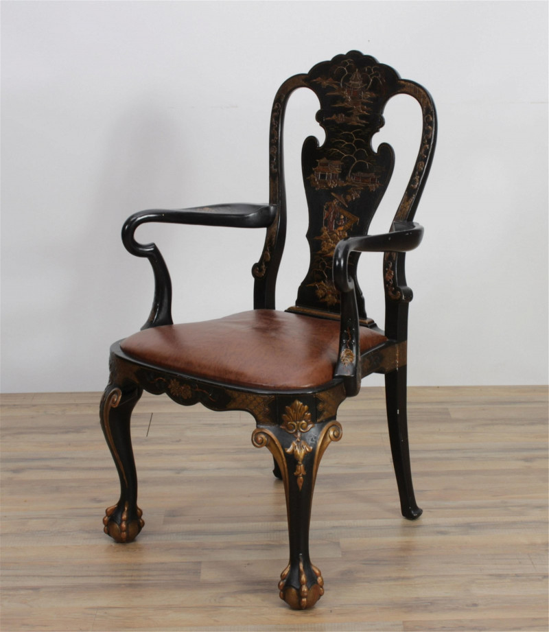 George I Style Chinoiserie Decorated Armchair
