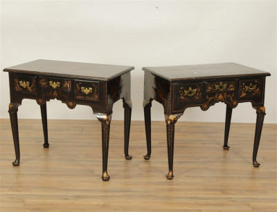Image for Lot Pair of George III Chinoiserie Lowboys, 18th C