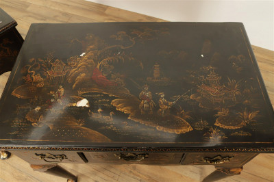 Pair of George III Chinoiserie Lowboys, 18th C