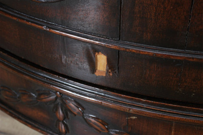 George III Style Mahogany Demilune Cabinet