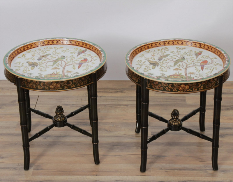 Pair of Regency Style Porcelain Tray Tables