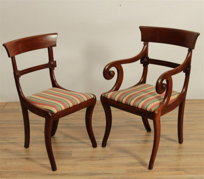 6 English Regency Mahogany Dining Chairs