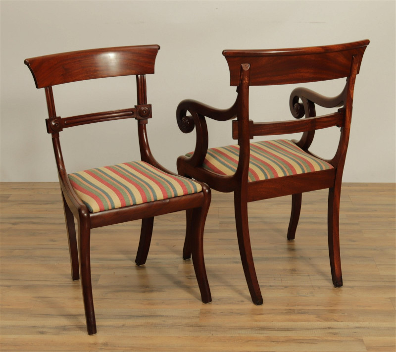 6 English Regency Mahogany Dining Chairs