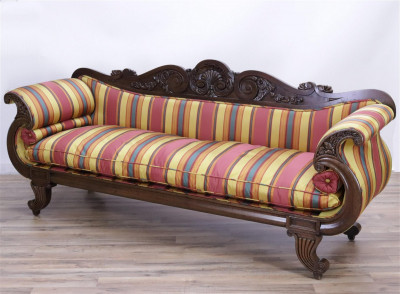 Image for Lot Regency Style Mahogany Sofa