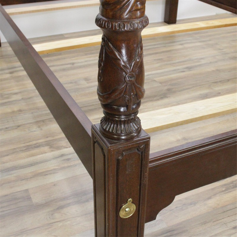 Classical Style Walnut Stained Queen Bedstead