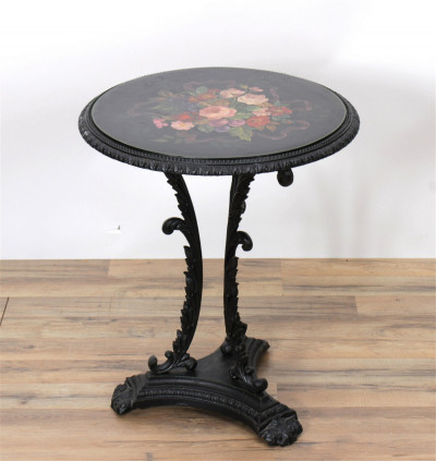 Image for Lot Victorian Polychromed Cast Iron Side Table