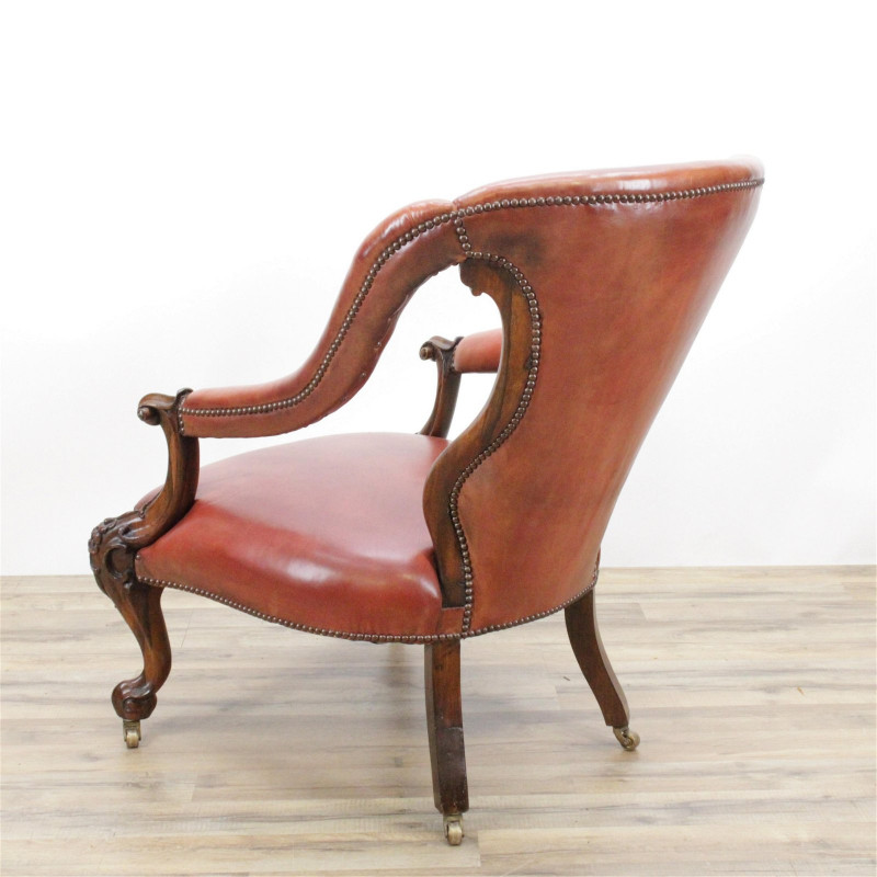 Victorian Rococo Rosewood Library Armchair, 1840