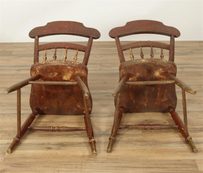 Six 19C American Painted And Stenciled Side Chairs