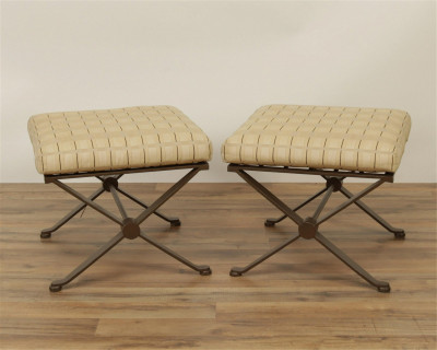 Image for Lot Pair of Contemporary X Form Benches