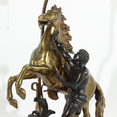After Guillaume Coustou, Pair of Marly Horse Lamps