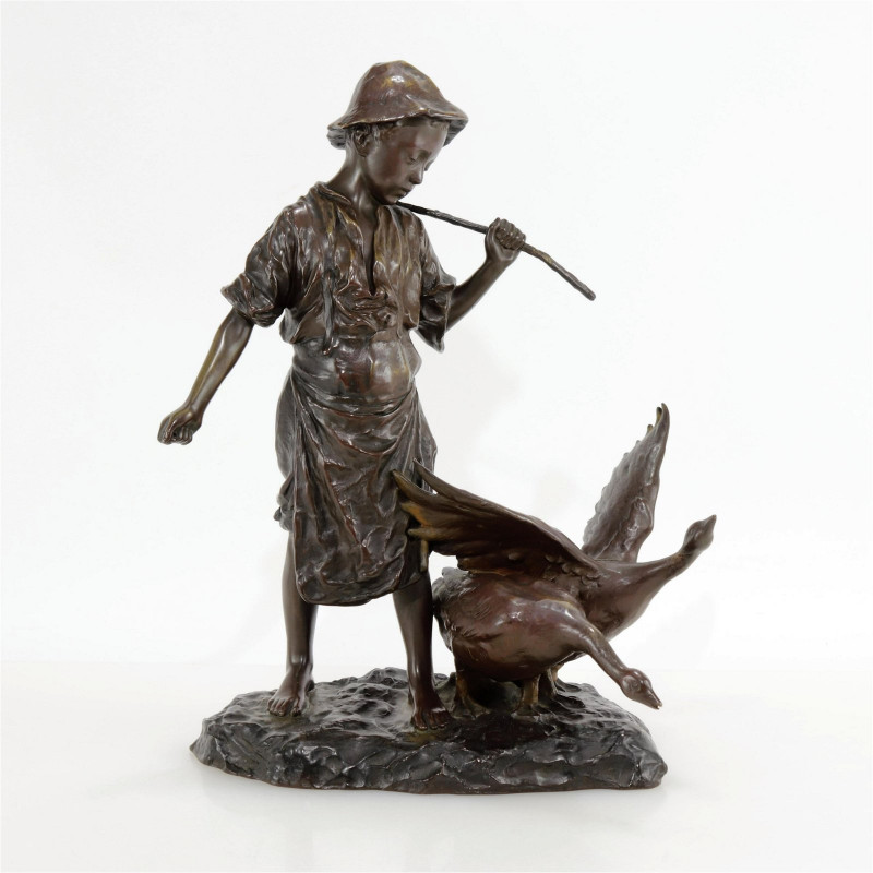 Caesar Philipp - Bronze of Boy & Geese
