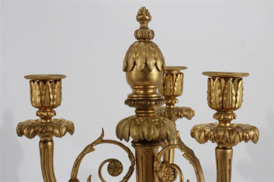 Pair of Louis XV Style Gilt Bronze Candelabra