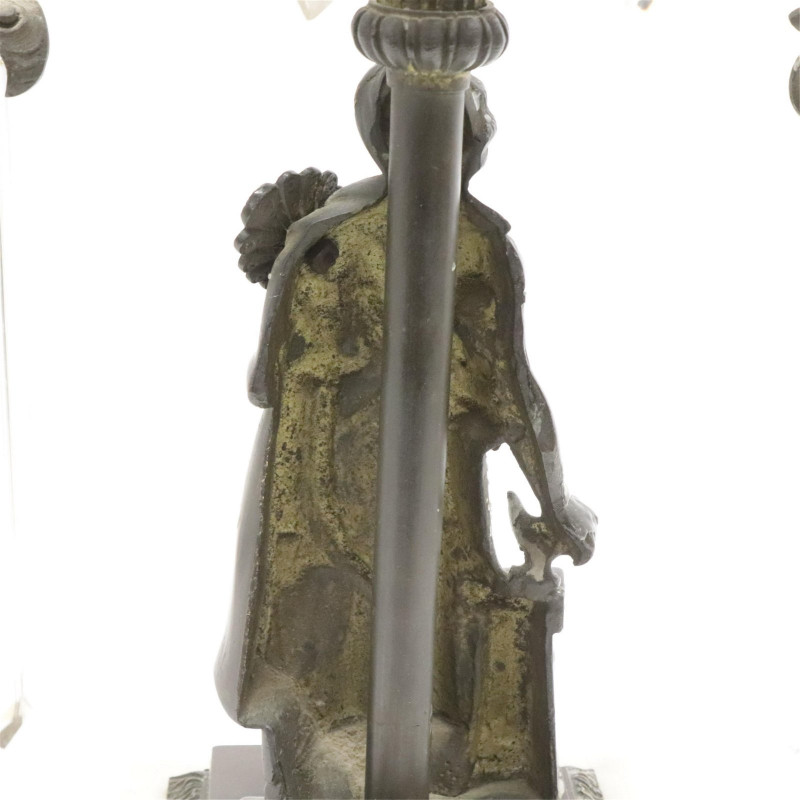 Pair of Classical Figural Bronze Girandole