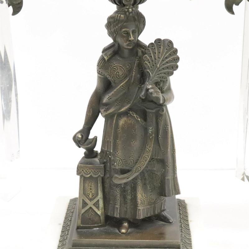 Pair of Classical Figural Bronze Girandole