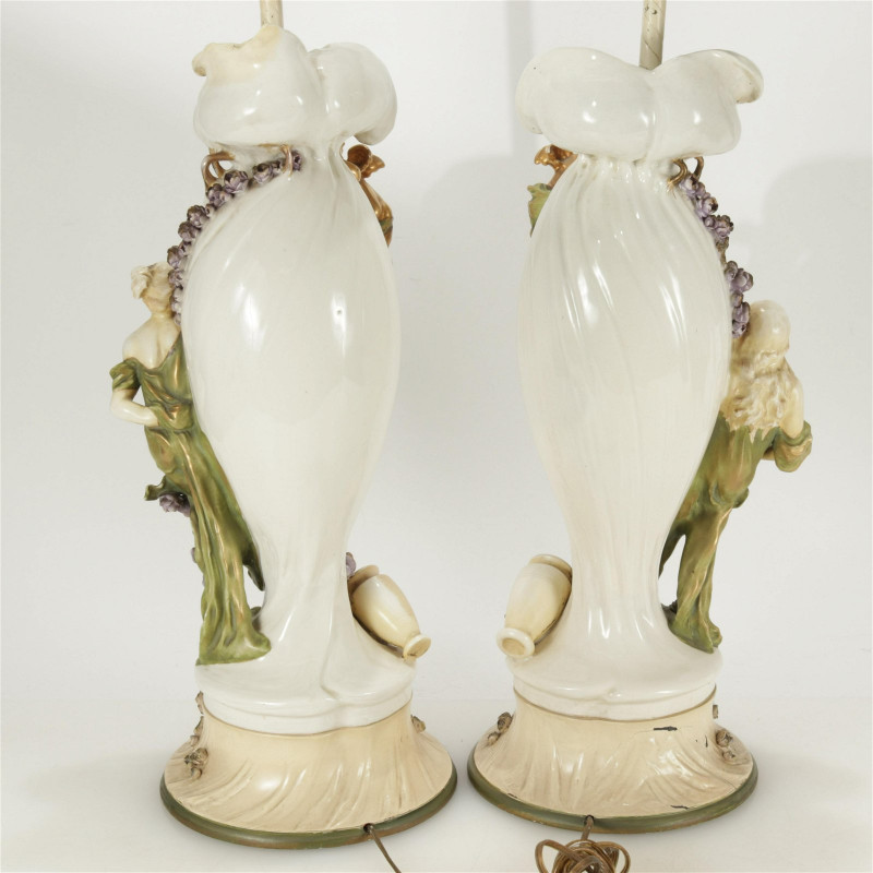 Pr Continental Figural Vase/Lamps, Bettina Gates