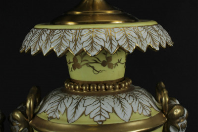 Pair of Gilt & Yellow Grand Paris Porcelain Lamps