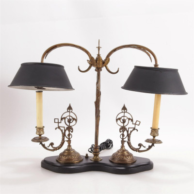 Pair of Chinese Export Style Lamps & Student Lamp