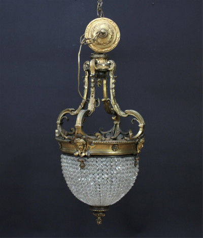 Image for Lot Louis XVI Ormolu & Faceted Glass Lantern