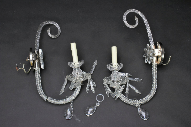 Pair of Victorian Molded Glass Sonces
